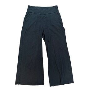 Toad&Co Womens Black Wide Leg Lounge Pants Cropped Travel Yoga Small